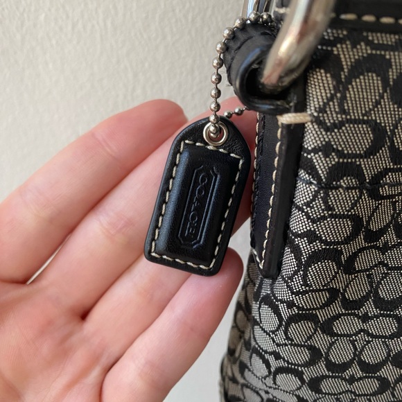 Vintage 90’s Coach Black Monogram Crossbody Purse - Picture 3 of 8